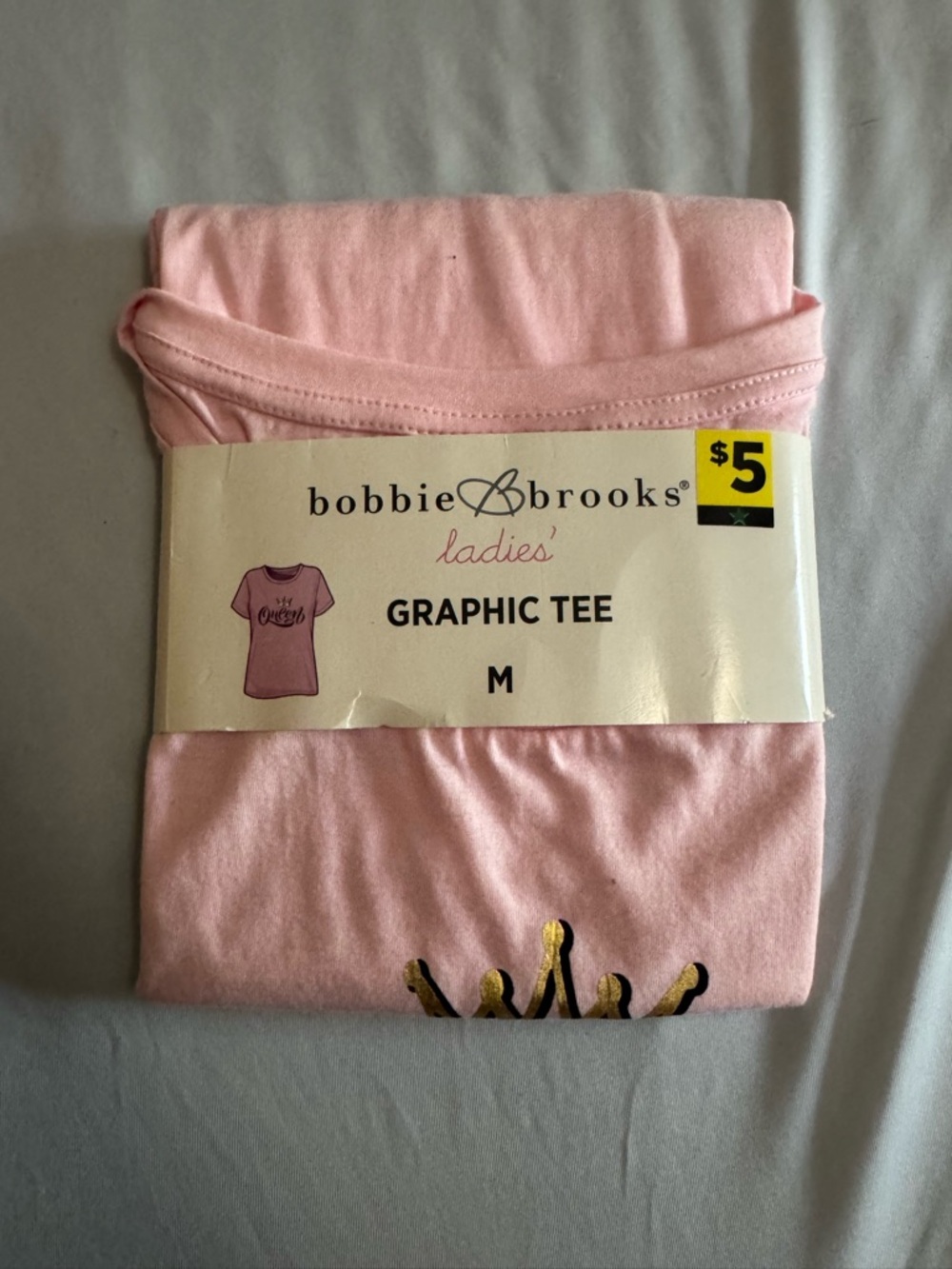 NEW bobbie brooks Ladies Pink Graphic Tee M